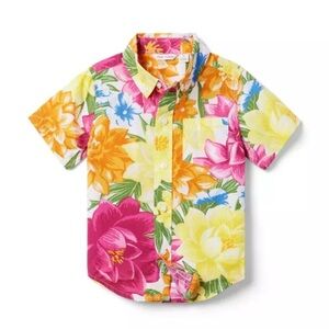 Janie and Jack Floral Button Down Shirt SZ 5